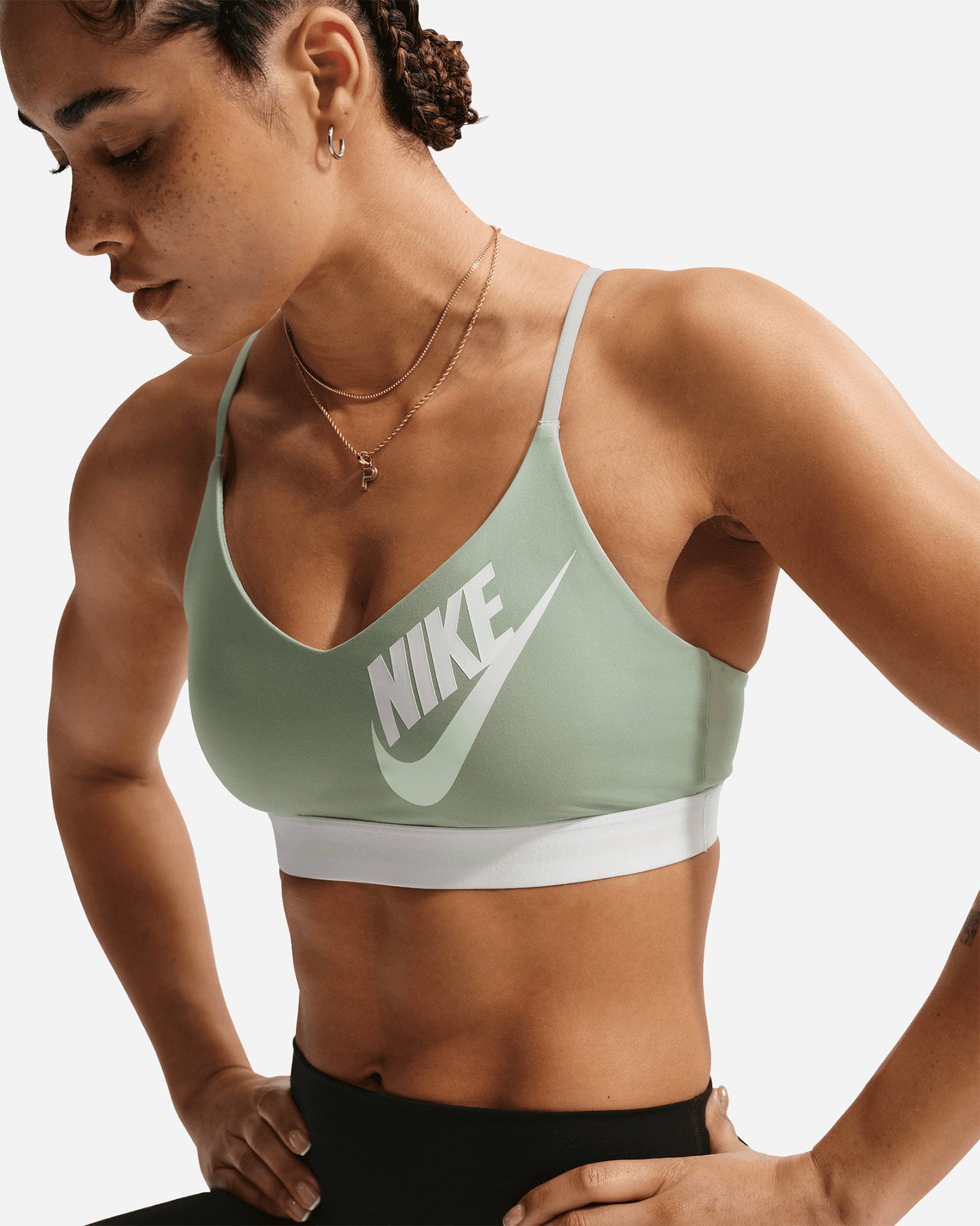 Bra training NIKE LS INDY BIG LOGO W - Verde - 3 | Cisalfa Sport