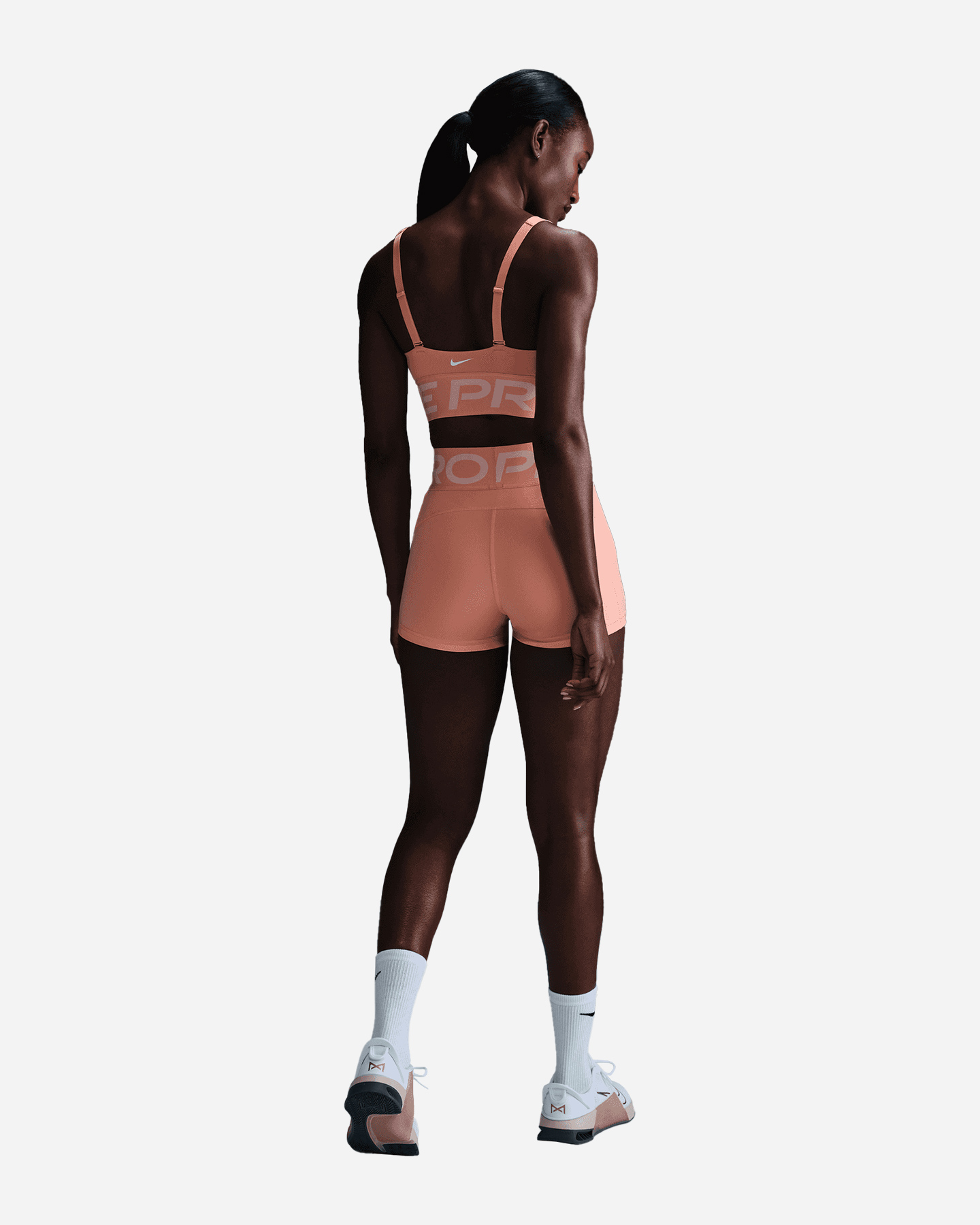 Short training NIKE PRO HIGH RISE W - Arancione - 5 | Cisalfa Sport